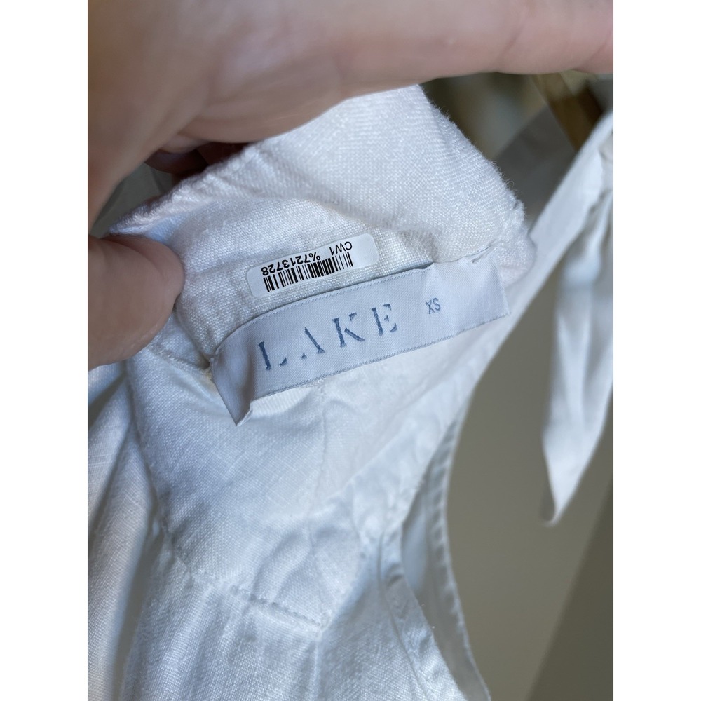 LAKE white linen dress Mini XS - Picture 4 of 6